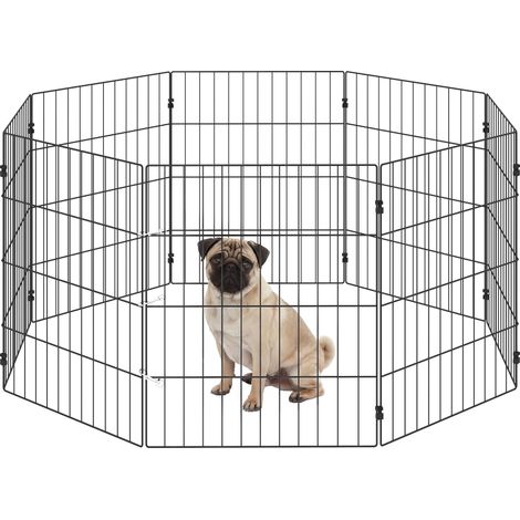 Parc pour chien extensible et pliable, dimensions 50 x 60 cm, coloris noir sobre, idéal pour sécuriser votre animal à la maison ou en déplacement avec un montage rapide et compact. (1/5)