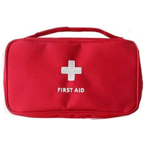 Sac de Premiers Soins de sécurité Vide, Trousse de Premiers Soins de Voyage Portable Mini Sac médical, Sacs de Rangement de Pack de médicaments Vide (Rouge) (1/5)