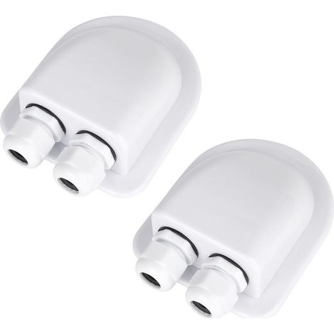 Waterproof ABS roof cable gland, 2-pack, motorhome roof gland, double solar cable entry for motorhome, caravan, boat (white) (1/5)