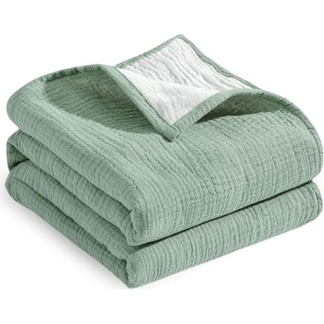 Coperte per neonati in mussola, coperte per fasciare i neonati, copertina per neonati, 95 x 95 cm (verde) (1/4)