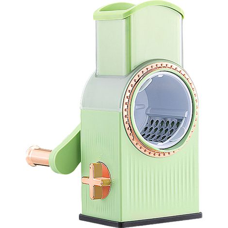 Râpe à fromage avec manivelle - Râpe à tambour avec lame de tambour amovible - Trancheuse à légumes manuelle - Râpe de cuisine professionnelle pour couper rapidement les légumes, fruits, noix