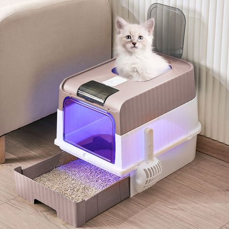 Fully Enclosed Cat Litter Box with UV Sterilization (1/5)