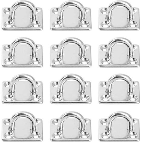 12 Pièces Platine Oeil INOX M5 Platine Ancrage INOX 304 Crochet Oeillet Plaque a Oeillet Carré Crochets de Plafond Support Anneau Mural pour Accrocher des Objets Crochets de Fixation