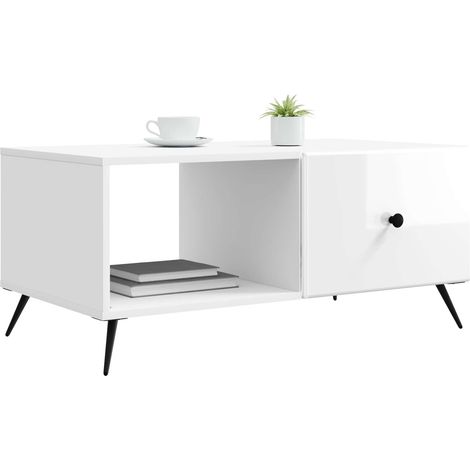 Maison Exclusive - Couchtisch Hochglanz Weiß 90 x 50 x 40 cm Holz