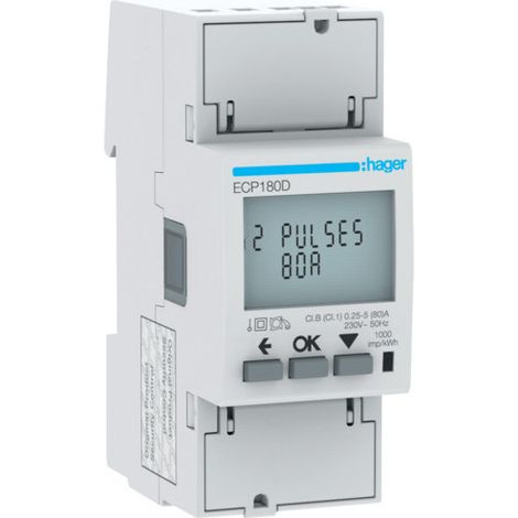 Compteur mono direct 80A 2M S0 MID (HAG ECP180D)