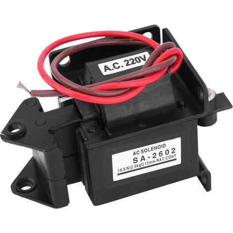Électroaimant de traction SA-2602 AC Push Pull 220 V CA 19,6 N Course de 15 mm (1/5)
