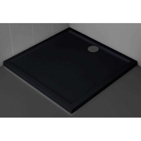 Receveur de douche carré NOVELLINI OLYMPIC noir 100x100 cm avec bonde H 4,5cm