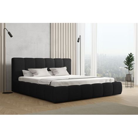Polsterbett Doppelbett GIULIA 200x200cm Stoff Freya Schwarz (1/2)