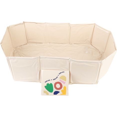 Baignoire pliable pour enfants, grande baignoire portable pour bébé avec bouchon de vidange, facile à nettoyer, beige (1/5)