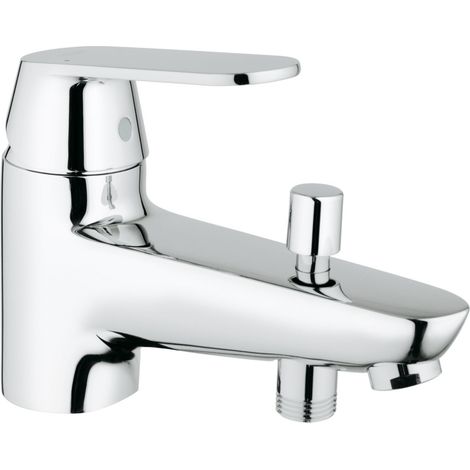 Grohe – Mitigeur bain-douche BAUEDGE monotrou – Commande monocommande – Bec mousseur – Clapet anti-retour intégré – Débit 5 l/min – Chrome