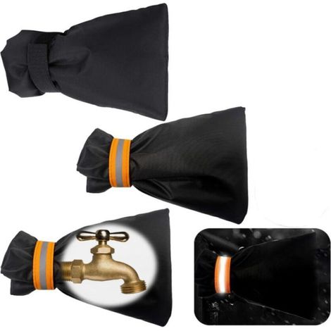 (Noir)3PCS Couvercle Antigel pour Robinet, Housse de Robinet pour L'extérieur, Imperméable, Protection Contre Le Gel en Hiver (1/5)