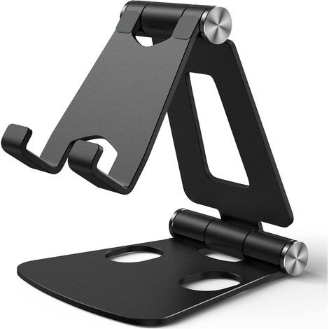 Supporto per telefono cellulare multi-angolo regolabile in lega di alluminio, supporto da tavolo per smartphone portatile, supporto per telefono cellulare, supporto da scrivania universale in allumini (1/5)