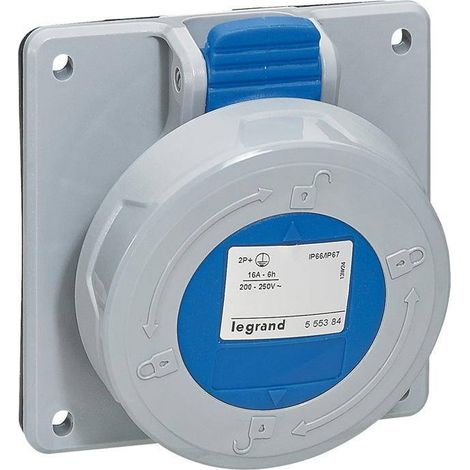 Prise Tableau à entraxes unifiés P17 IP66/67 32A de 200V à 250V 2P+T LEGRAND 555484 (1/3)