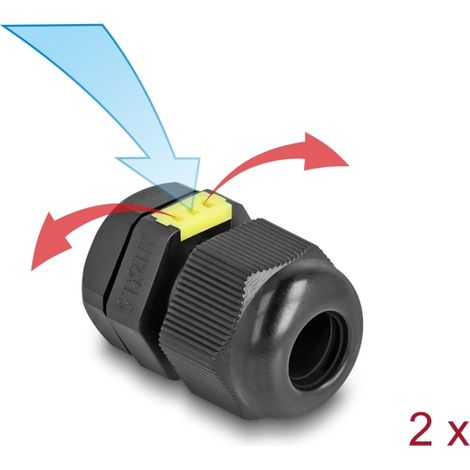 Delock Conector de cable M12 con ventilaciÃ³n IP68 polvo e impermeable negro 2 piezas