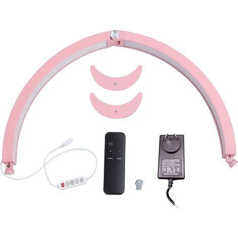 Lampe de bureau demi-lune 70 cm (27,5 pouces) - 3200K/5600K - 40W - 320 LED - 2000 lm - avec télécommande - Idéale pour nail art et tatouage - Prise australienne (1/5)
