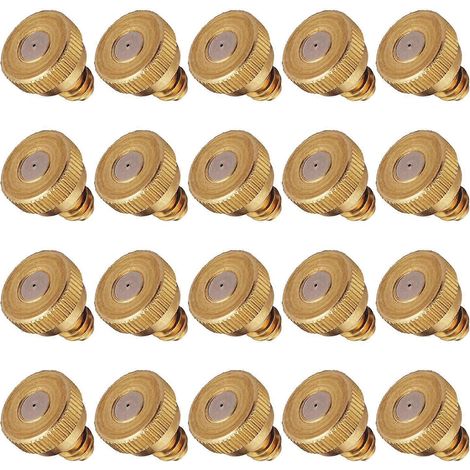 Pack of 20 Brass Misting Nozzles Heavy Duty 0.5mm Orifice With O Rings for Outdoor Cooling Systems Dust Control Gardens Multicolor (1/3)
