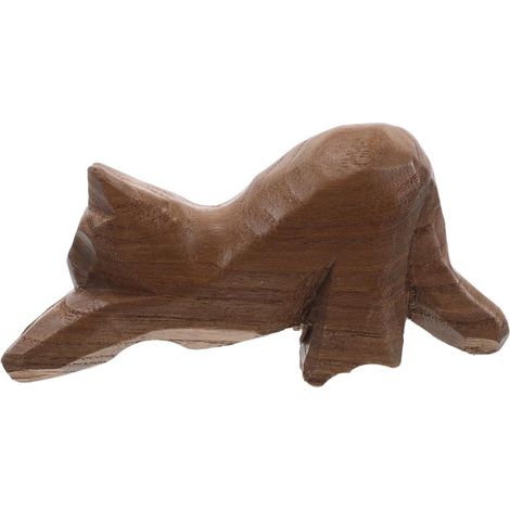 de chat en bois sculptée à la main artistique et unique pour