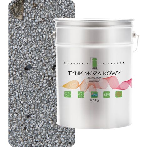 Mosaikputz mit Glimmer-Silberharz, Mosaikklasse 1, 12,5 kg, frostbeständig (1/5)
