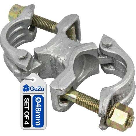 Lot de 4 Coupleur d’échafaudage galvanisé à chaud Ø 48 x 48 mm – boulon à anneau robuste – GeZu Impex (1/5)