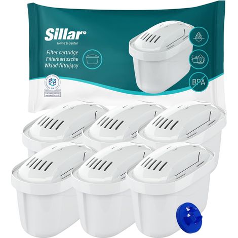 Cartouche de filtre à Eau Compatible avec Brita Maxtra - Filtre avec Charbon Actif et Résine échangeuse D'ions, Cartouches de Filtre à Eau – 6 Pièces (1/5)