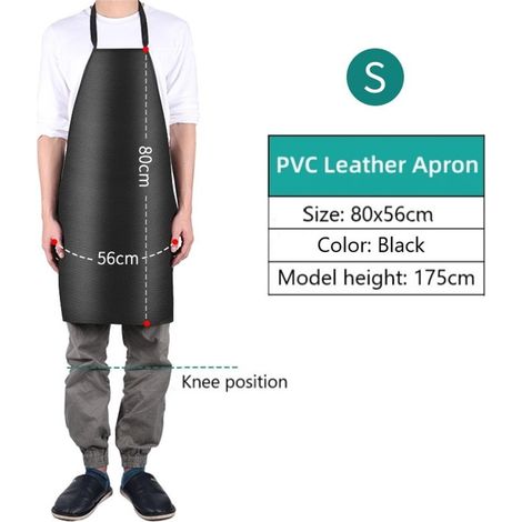 Tablier - Cuir PVC Imperméable Et Résistant À L'Huile - Pour Cuisine Ménagère Ou Professionnelle - Disponible En 4 Tailles (1/5)