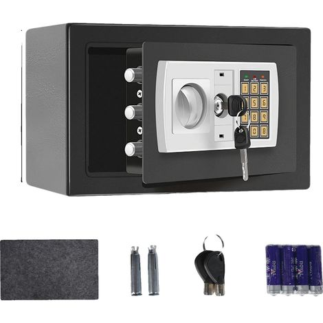 Caja fuerte electrónica, doble acceso, diseño compacto, color negro - 8,5 L (1/2)