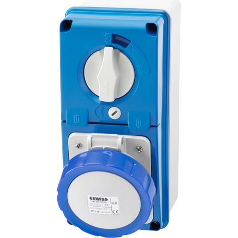 Presa Verticale Interbloccata Gewiss GW66226 Con Fondo IP67 2P+T 16A 230V