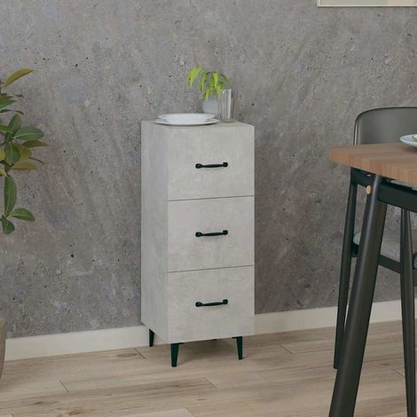 Buffet - Armoire de rangement Enfilade Gris béton 34,5x34x90 cm Bois d'ingénierie BV932233 - BonneVie (1/5)