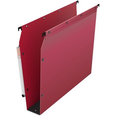 Dossier suspendu plastique pression L'Oblique AZ fond 5 cm pour armoire - rouge - Lot de 10