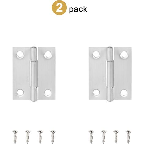 (Argent 50,3 mm, lot de 2) 2 charnières en acier inoxydable noires pliables à 270° pour portes de placards de cuisine, meubles en bois (1/5)