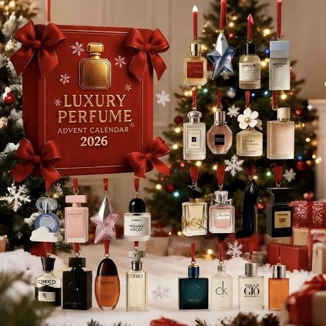 Calendrier de l'Avent 2025 avec parfum de luxe – 24 jours de parfums en acrylique – Décoration de Noël festive – Compte à rebours