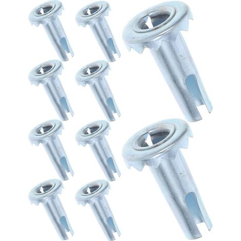 Juego de 10 insertos metálicos para vástagos de ruedas de sillas de oficina, fijación estable, reducción de ruido.