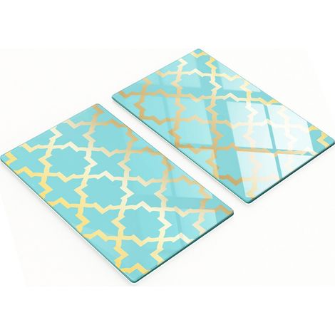 Tableros decorativos multifuncionales de vidrio templado con dise帽o 谩rabe, 2x30x52 cm.