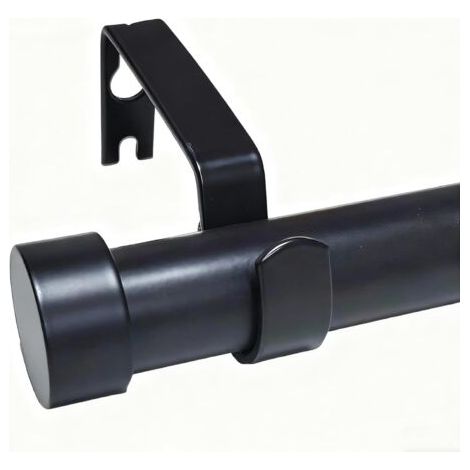 Tringle à Rideaux Extensible Métal Noir Robuste 46-114cm - Pour Anneaux Œillets Φ25mm - for Bedroom Living Room Kitchen (46-114 cm) (1/5)