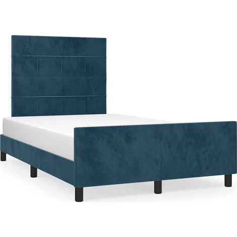 Maison Exclusive - Giroletto senza Materasso Blu Scuro 120x200 cm in Velluto (1/5)