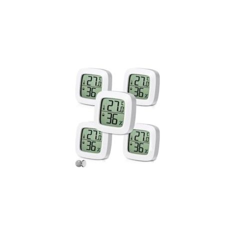 5-teiliges digitales Hygrometer/Thermometer für den Innenbereich, Komforttemperaturanzeige, klein, hochpräzise, digital – Crezuo