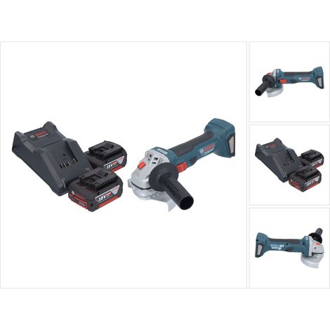 Bosch GWS 18V-7 Smerigliatrice angolare professionale a batteria 18 V 125 mm brushless + 2x batteria ricaricabile 4,0 Ah + caricabatterie