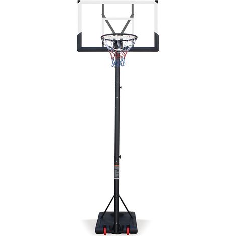 Canestro da basket da esterno regolabile in altezza con base su ruote, nero e bianco (1/5)