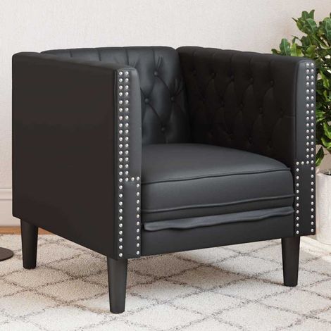 Chesterfield Sofa Chair Black 71 x 74.5 x 70.5 cm Faux leather vidaXL (1/5)