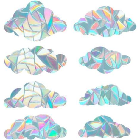 8 Stück Regenbogen-Fensteraufkleber, 3D-Dekorfolie in Wolkenform, statisch haftende Antikollisions-Fensteraufkleber für Küche und Bad (1/5)