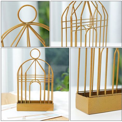 Support Bobine de Moustique, Fer Rétro Anti Moustique Porte Encens, Mosquito Brûleur d'encens, Anti Moustique Spiral Holder en Métal avec Poignée - Conception de Cage à Oiseaux,Doré (1/5)