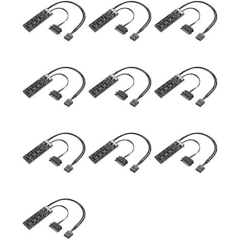 Répartiteur USB 10 broches 9 broches avec câble d'alimentation SATA, hub USB interne, connecteur répartiteur USB 2.0 - JXLGV (1/5)
