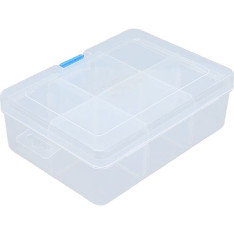 3-teilige, transparente Aufbewahrungsbox mit herausnehmbarem Gitter, Schrauben- und Befestigungsmaterial-Organizer, 6-teiliges PP-Aufbewahrungsregal (1/5)