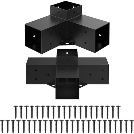 Kit de support de pergola en acier pour 4 x 4 poutre en bois, tonnelle, porche, balustrade, toit (B) (1/5)