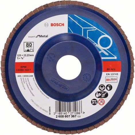 Bosch Fächerschleifscheibe Expert for Metal 125 22,23 80 gerade Kunststoffteller - 2608607367 (1/5)