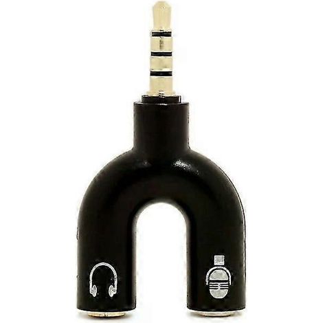 Adaptateur audio 3,5 mm en forme de U (1 vers 2), répartiteur audio stéréo, convertisseur microphone et karaoké, adaptateur jack bidirectionnel pour casque audio 2025 (1/5)