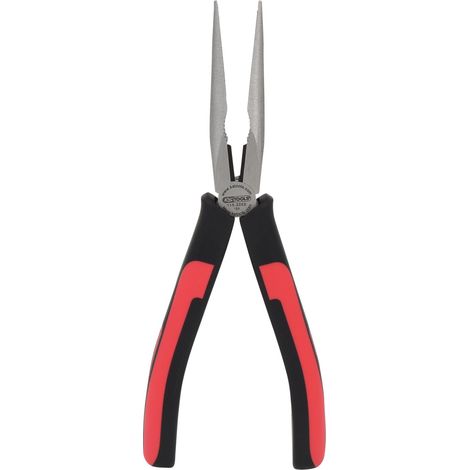 Kstools – Pince à bec demi-rond 210mm – Forme extra-fine – Poignée bi-composant ergonomique – Pour fils en acier dur et semi-dur (1/5)