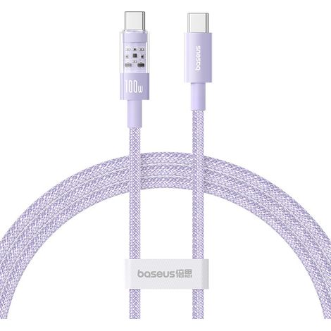 Câble de charge rapide USB C vers USB C Baseus Gem 1 m 100 W Violet (1/5)