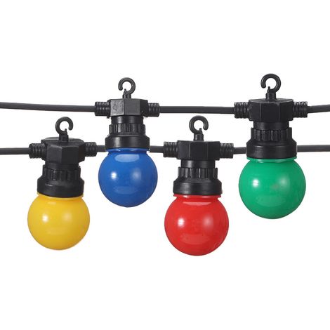 Guirlande lumineuse multicolore - 24 V basse tension, 20 m, 40 lumières - Guirlande lumineuse d'extérieur G50 [Classe énergétique D]