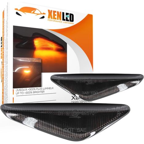 2x Clignotants latéraux LED LOOK ORIGINE BMW BMW E70 X5, E71 E72 X6 et F25 X3 - Version fumée - la paire